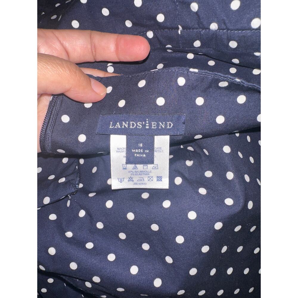 Lands’ End Navy Polka Dot Halter Wrap Dress Size 16 - Picture 5 of 6